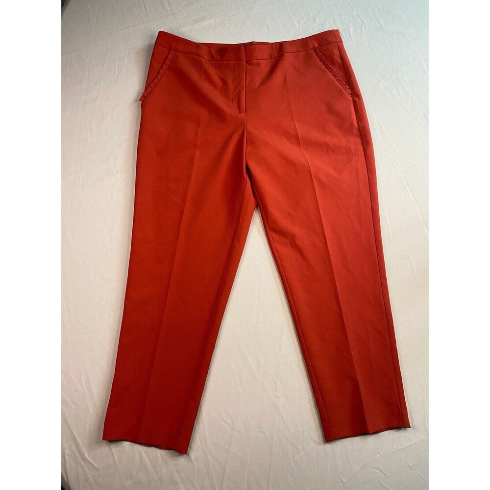 ZAC & Rachel WMS Bright Red Straight Leg Dress Pants size 14 Flashy Slits
